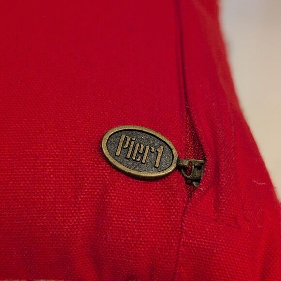 Pier 1 Reindeer Embroidered Square   Decorative Throw Accent Pillow - Picture 3 of 8